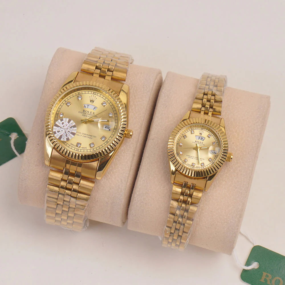 Premium Day Date Two Tone Couple Watches