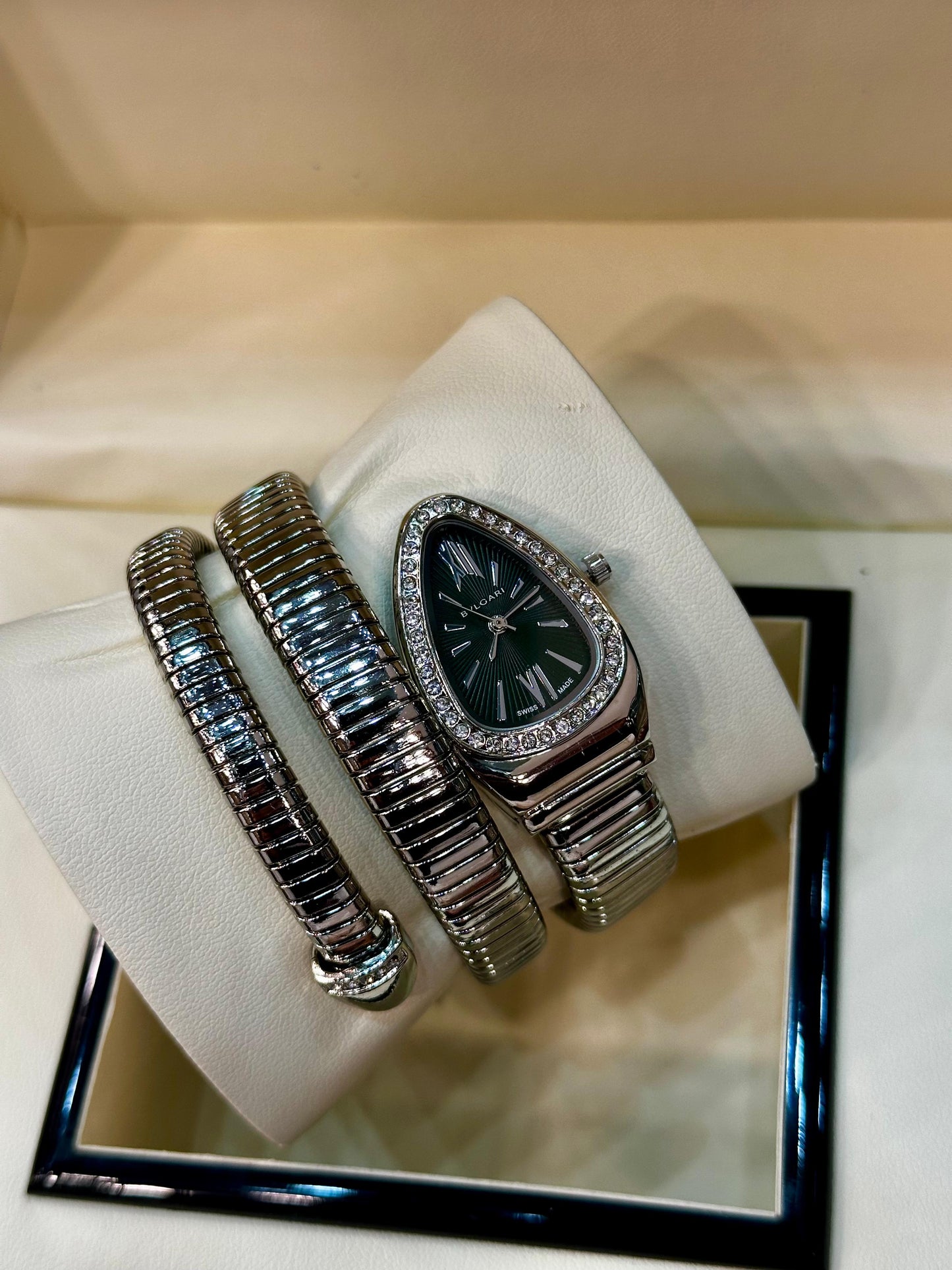 BVLGARI Snake Watch -Black Dial Silver strap