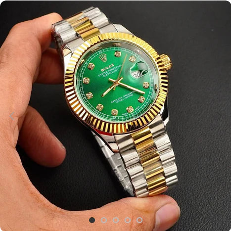 Premium Day Date Two Tone Silver Gold Dial Watch