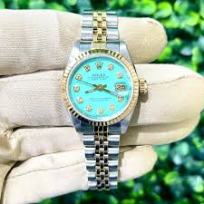 Rolex Date Just Two Tone Tiffany Blue Dial Men's Watch