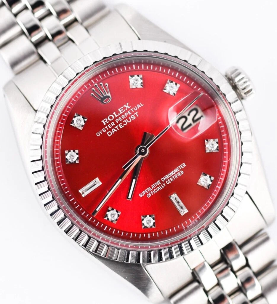 Premium Day Date Two Tone Silver and Mehroon Dial Watch