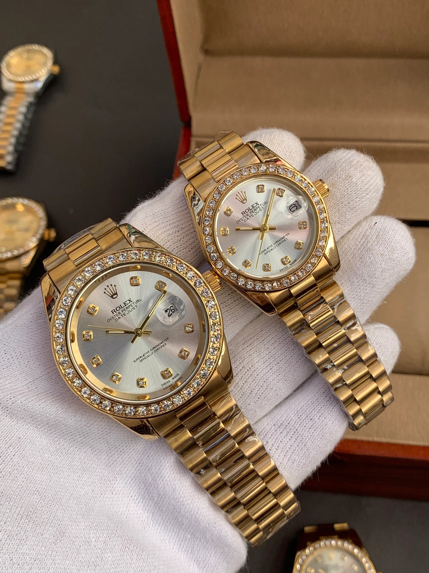 Premium Day Stone Couple Watches