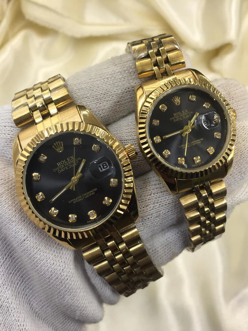 Premium Day Date Two Tone Couple Watches