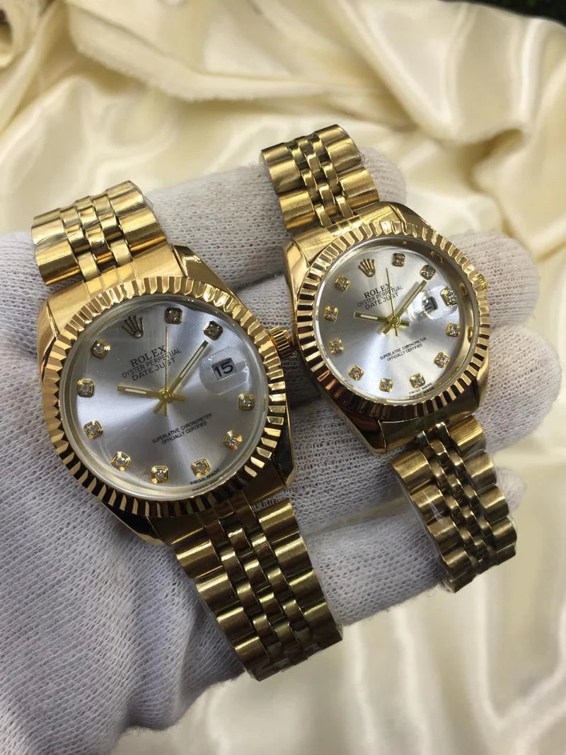 Premium Day Date Two Tone Couple Watches
