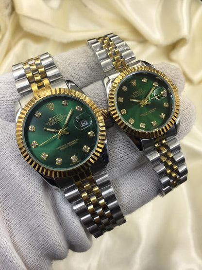 Premium Day Date Two Tone Couple Watches
