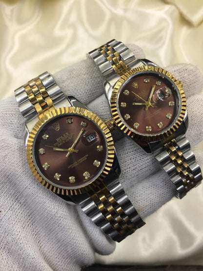 Premium Day Date Two Tone Couple Watches