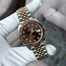 Rolex Date Just Two Tone Brown Dial Men's Watch