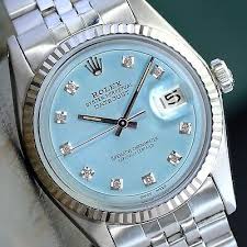 Rolex Date Just Two Tone Tiffany Blue Dial Men's Watch