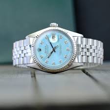 Rolex Date Just Two Tone Tiffany Blue Dial Men's Watch