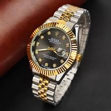 Rolex Date Just Two Tone Brown Dial Men's Watch